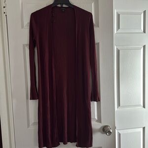Burgundy long cardigan
